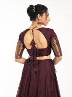 Dark Brown Silk Lehenga Set of 2 - Image 2