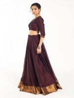 Dark Brown Silk Lehenga Set Of 2 - Image 5