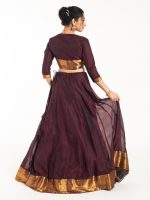 Dark Brown Silk Lehenga Set Of 2 - Image 4