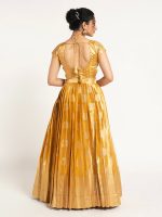 Mustard Yellow Banarasi Silk Lehenga ( Set of 2) - Image 5