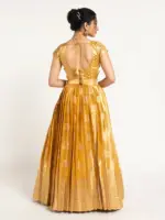 Mustard Yellow Banarasi Silk Lehenga ( Set of 2) - Image 5
