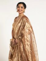 Brown Banarasi Silk Lehenga ( Set of 3 ) - Image 5