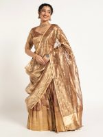 Brown Banarasi Silk Lehenga ( Set of 3 )