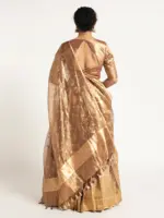 Brown Banarasi Silk Lehenga ( Set of 3 ) - Image 3