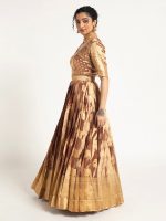 Brown Banarasi Silk Lehenga ( Set of 2 ) - Image 4