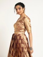 Brown Banarasi Silk Lehenga ( Set of 2 ) - Image 2