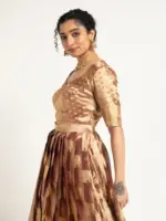 Brown Banarasi Silk Lehenga ( Set of 2 ) - Image 2