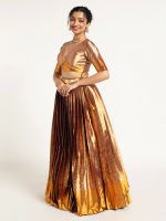 Gold Banarasi Silk Lehenga ( Set of 2 ) - Image 2