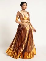 Gold Banarasi Silk Lehenga ( Set of 2 ) - Image 4