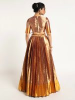 Gold Banarasi Silk Lehenga ( Set of 2 ) - Image 6