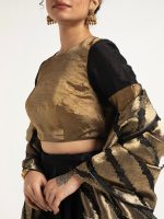 Black Tissue Silk Lehenga ( Set of 3 ) - Image 6