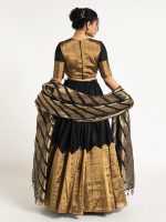 Black Tissue Silk Lehenga ( Set of 3 ) - Image 5