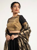 Black Tissue Silk Lehenga ( Set of 3 ) - Image 2