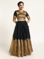 Black Tissue Silk Lehenga ( Set of 2 ) - Image 3
