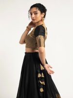 Black Tissue Silk Lehenga ( Set of 2 ) - Image 2