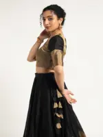 Black Tissue Silk Lehenga ( Set of 2 ) - Image 2