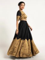 Black Tissue Silk Lehenga ( Set of 2 )