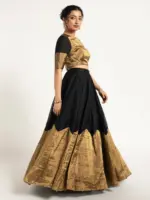 Black Tissue Silk Lehenga ( Set of 2 )