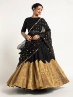Black Tissue Silk Lehenga ( Set of 3 )