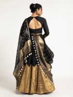 Black Tissue Silk Lehenga ( Set of 3 ) - Image 7