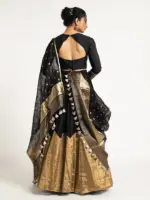 Black Tissue Silk Lehenga ( Set of 3 ) - Image 7