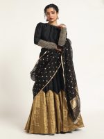 Black Tissue Silk Lehenga ( Set of 3 ) - Image 2
