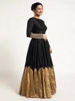 Black Tissue Silk Lehenga ( Set of 2 ) - Image 2