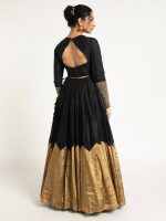 Black Tissue Silk Lehenga ( Set of 2 ) - Image 3