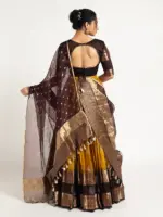 Mustard Yellow Silk Lehenga ( Set of 3 ) - Image 5