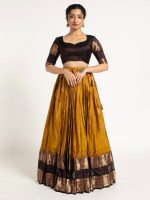 Mustard Yellow Silk Lehenga ( Set of 2 )