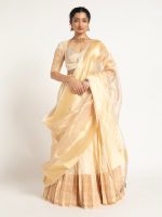 Ivory Silk Lehenga ( Set of 3 )