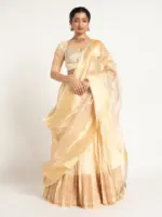 Ivory Silk Lehenga ( Set of 3 )