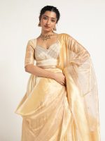 Ivory Silk Lehenga ( Set of 3 ) - Image 4