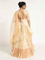 Ivory Silk Lehenga ( Set of 3 ) - Image 6