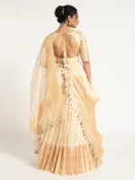 Ivory Silk Lehenga ( Set of 3 ) - Image 6