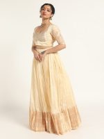 Ivory Silk Lehenga ( Set of 2) - Image 3