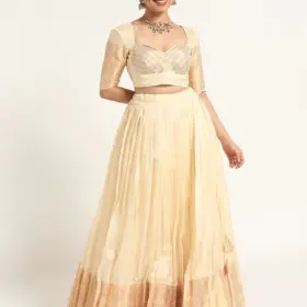 Ivory Silk Lehenga ( Set of 2)