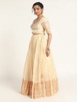 Ivory Silk Lehenga ( Set of 2) - Image 2