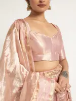 Onion Pink Tissue Silk Lehenga Set Of 3 - Image 4