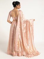 Onion Pink Tissue Silk Lehenga Set Of 3 - Image 3