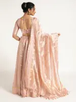Onion Pink Tissue Silk Lehenga Set Of 3 - Image 3