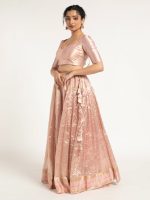 Onion Pink Tissue Silk Lehenga Set Of 2 - Image 3