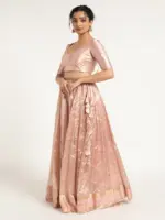 Onion Pink Tissue Silk Lehenga Set Of 2 - Image 3