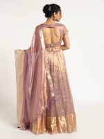 Lavender Tissue silk Lehenga ( Set of 3) - Image 5