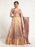 Lavender Tissue silk Lehenga ( Set of 3)