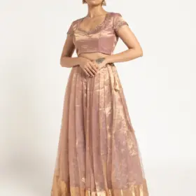 Lavender Tissue silk Lehenga ( Set of 2)