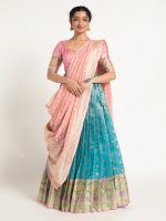 Blue Kota Silk Lehenga Set of 3
