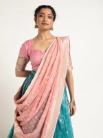 Blue Kota Silk Lehenga Set of 3 - Image 3