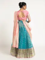 Blue Kota Silk Lehenga Set of 3 - Image 3