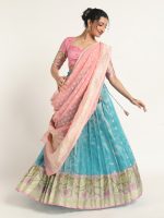 Blue Kota Silk Lehenga Set of 3 - Image 5